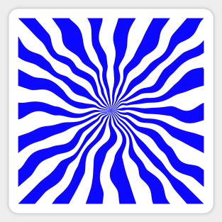 White And Blue Swirls And Stripes Sticker